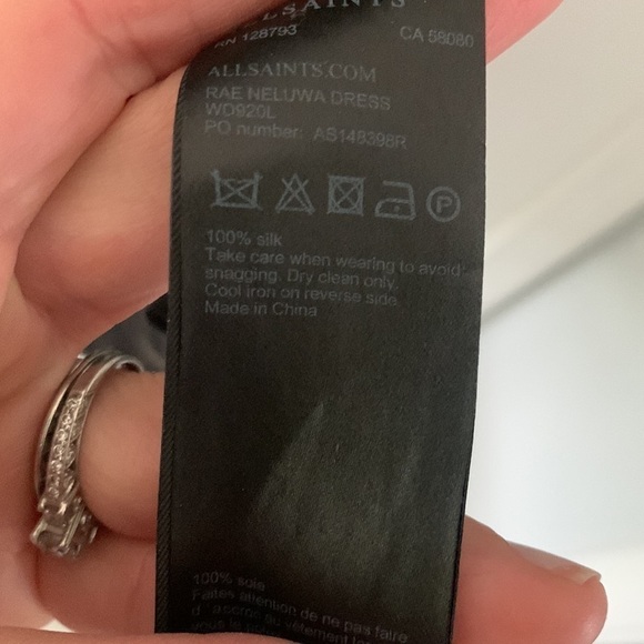 All Saints Rae Neluwa Silk Palm Tree Tropical Dress Black green Size Small mini - Picture 7 of 10